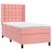 Pat box spring cu saltea, roz, 80x200 cm, catifea - WALTI WALTI