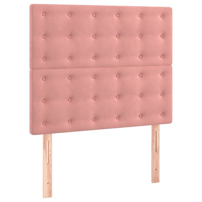 Pat box spring cu saltea, roz, 80x200 cm, catifea - WALTI WALTI