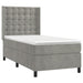 Pat box spring cu saltea, gri deschis, 90x190 cm, catifea - WALTI WALTI