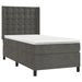 Pat box spring cu saltea, gri închis, 90x190 cm, catifea - WALTI WALTI