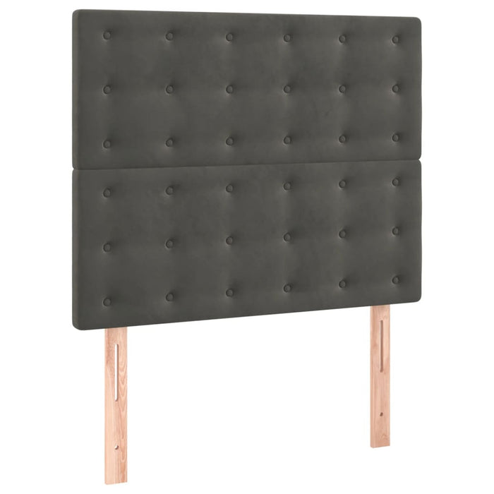 Pat box spring cu saltea, gri închis, 90x190 cm, catifea - WALTI WALTI