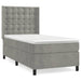 Pat box spring cu saltea, gri deschis, 90x200 cm, catifea - WALTI WALTI