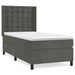 Pat box spring cu saltea, gri închis, 90x200 cm, catifea - WALTI WALTI