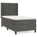 Pat box spring cu saltea, gri închis, 100x200 cm, catifea - WALTI WALTI