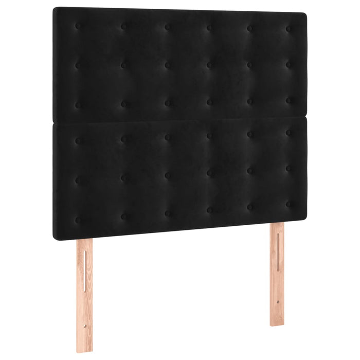 Pat box spring cu saltea, negru, 100x200 cm, catifea - WALTI WALTI