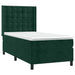 Pat box spring cu saltea, verde închis, 100x200 cm, catifea - WALTI WALTI