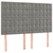 Pat box spring cu saltea, gri deschis, 140x190 cm, catifea - WALTI WALTI