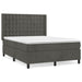 Pat box spring cu saltea, gri închis, 140x190 cm, catifea - WALTI WALTI
