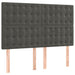 Pat box spring cu saltea, gri închis, 140x190 cm, catifea - WALTI WALTI