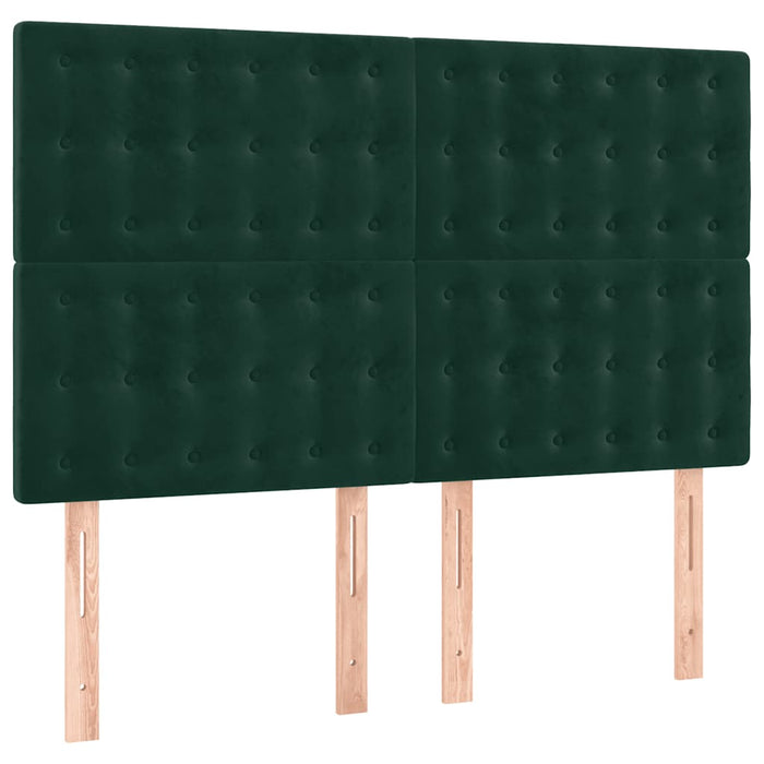 Pat box spring cu saltea, verde închis, 140x190 cm, catifea - WALTI WALTI