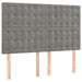 Pat box spring cu saltea, gri deschis, 140x200 cm, catifea - WALTI WALTI