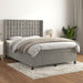 Pat box spring cu saltea, gri deschis, 140x200 cm, catifea - WALTI WALTI