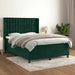 Pat box spring cu saltea, verde închis, 140x200 cm, catifea - WALTI WALTI