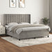 Pat box spring cu saltea, gri deschis, 160x200 cm, catifea - WALTI WALTI