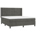 Pat box spring cu saltea, gri închis, 160x200 cm, catifea - WALTI WALTI
