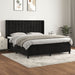 Pat box spring cu saltea, negru, 160x200 cm, catifea - WALTI WALTI