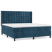 Pat box spring cu saltea, albastru închis, 160x200 cm, catifea - WALTI WALTI