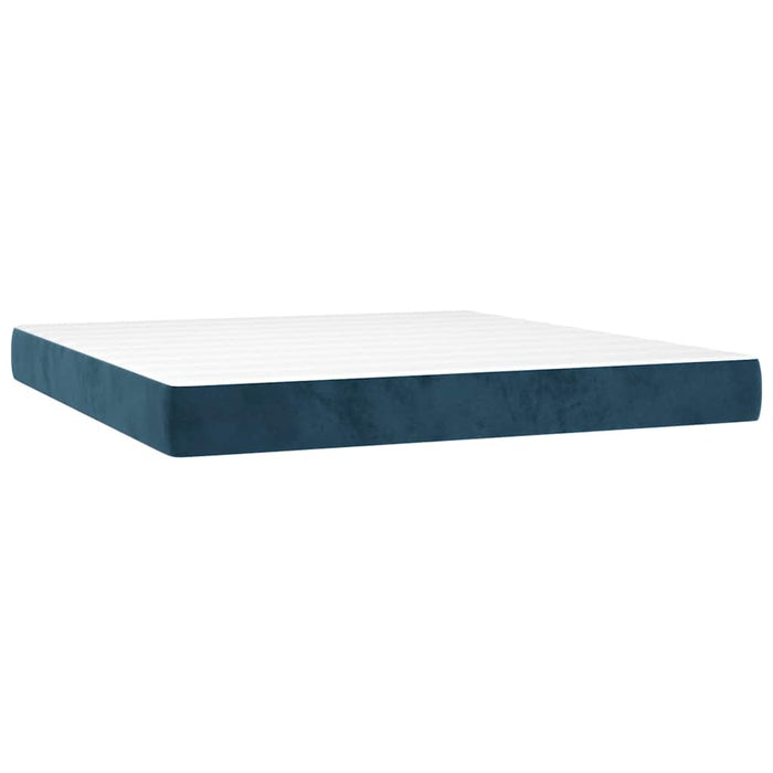 Pat box spring cu saltea, albastru închis, 160x200 cm, catifea - WALTI WALTI