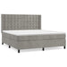 Pat box spring cu saltea, gri deschis, 180x200 cm, catifea - WALTI WALTI