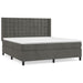 Pat box spring cu saltea, gri închis, 180x200 cm, catifea - WALTI WALTI