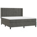 Pat box spring cu saltea, gri închis, 180x200 cm, catifea - WALTI WALTI