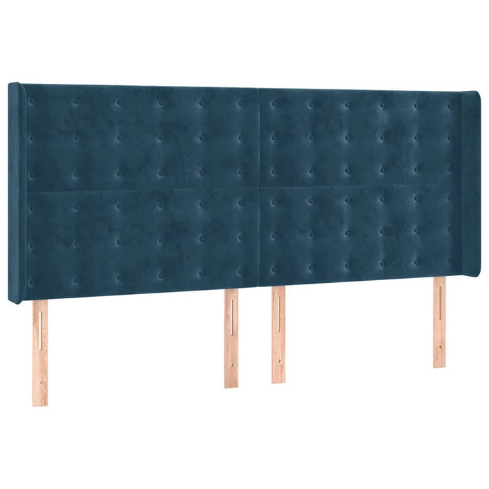 Pat box spring cu saltea, albastru închis, 180x200 cm, catifea - WALTI WALTI
