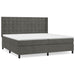 Pat box spring cu saltea, gri închis, 200x200 cm, catifea - WALTI WALTI