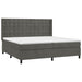 Pat box spring cu saltea, gri închis, 200x200 cm, catifea - WALTI WALTI