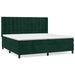 Pat box spring cu saltea, verde închis, 200x200 cm, catifea - WALTI WALTI