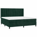 Pat box spring cu saltea, verde închis, 200x200 cm, catifea - WALTI WALTI