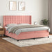 Pat box spring cu saltea, roz, 200x200 cm, catifea - WALTI WALTI