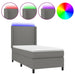 Pat cu arcuri, saltea și LED, gri închis, 90x190 cm, textil - WALTI WALTI
