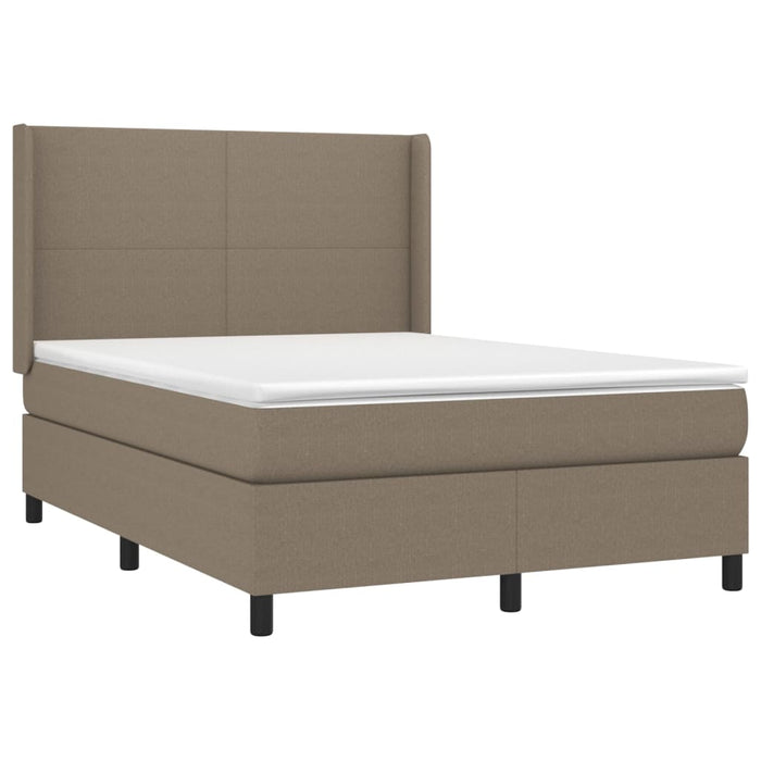 Pat cu arcuri, saltea și LED, gri taupe, 140x190 cm, textil - WALTI WALTI
