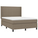 Pat cu arcuri, saltea și LED, gri taupe, 140x190 cm, textil - WALTI WALTI