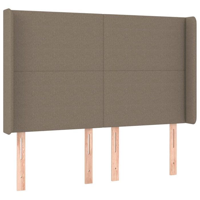 Pat cu arcuri, saltea și LED, gri taupe, 140x190 cm, textil - WALTI WALTI