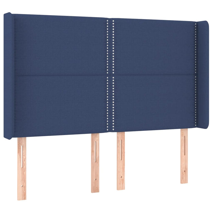 Pat cu arcuri, saltea și LED, albastru, 140x190 cm, textil - WALTI WALTI