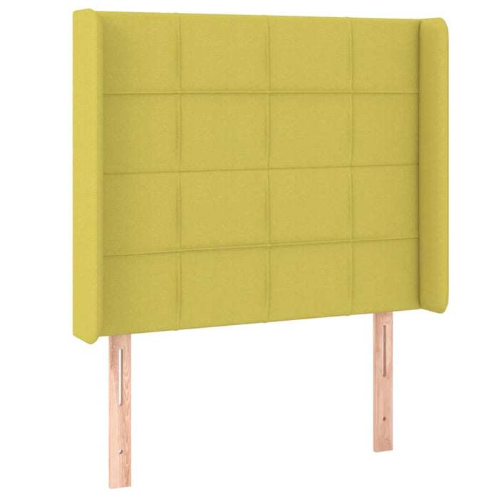 Pat cu arcuri, saltea și LED, verde, 90x190 cm, textil WALTI