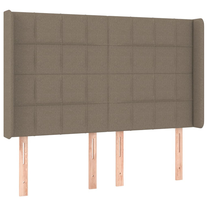 Pat cu arcuri, saltea și LED, gri taupe, 140x190 cm, textil WALTI