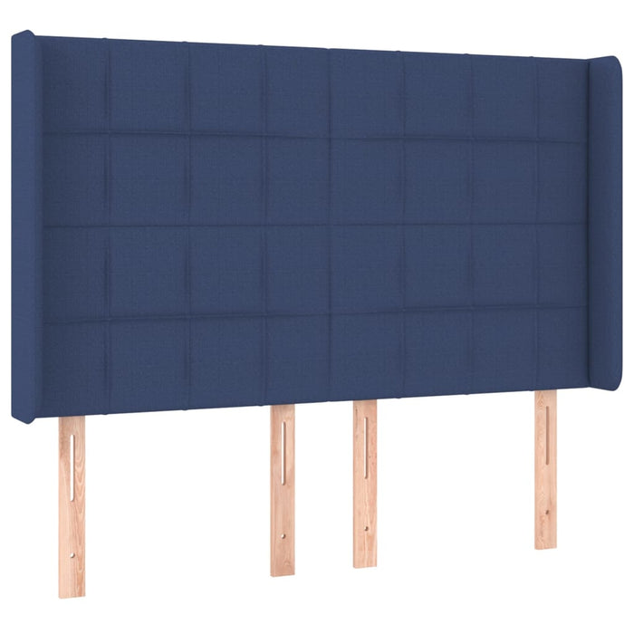 Pat cu arcuri, saltea și LED, albastru, 140x200 cm, textil - WALTI WALTI