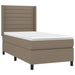 Pat cu arcuri, saltea și LED, gri taupe, 90x200 cm, textil - WALTI WALTI