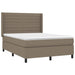 Pat cu arcuri, saltea și LED, gri taupe, 140x190 cm, textil - WALTI WALTI