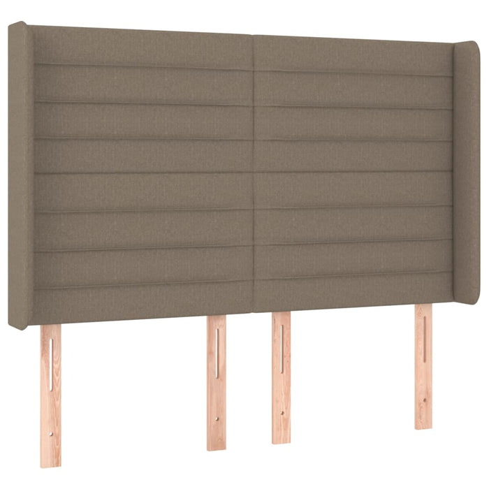 Pat cu arcuri, saltea și LED, gri taupe, 140x190 cm, textil - WALTI WALTI