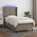 Pat cu arcuri, saltea și LED, gri taupe, 90x190 cm, textil - WALTI WALTI