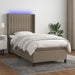 Pat cu arcuri, saltea și LED, gri taupe, 90x200 cm, textil - WALTI WALTI