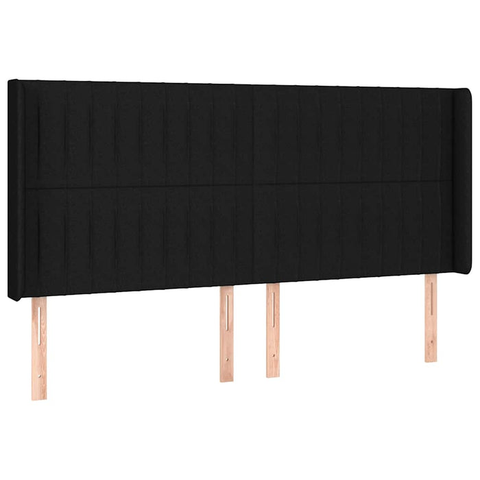Pat cu arcuri, saltea și LED, negru, 160x200 cm, textil - WALTI WALTI