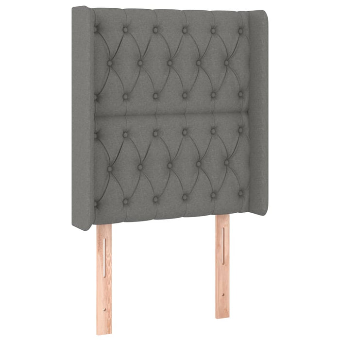 Pat cu arcuri, saltea și LED, gri închis, 80x200 cm, textil - WALTI WALTI
