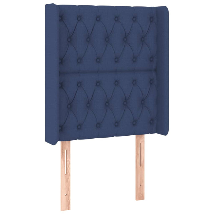 Pat cu arcuri, saltea și LED, albastru, 80x200 cm, textil - WALTI WALTI