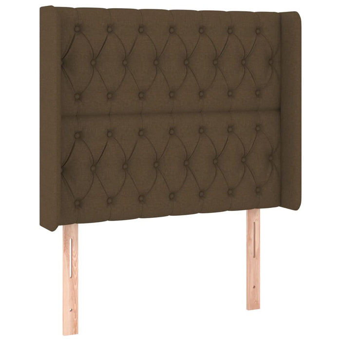 Pat cu arcuri, saltea și LED, maro închis, 90x190 cm, textil - WALTI WALTI
