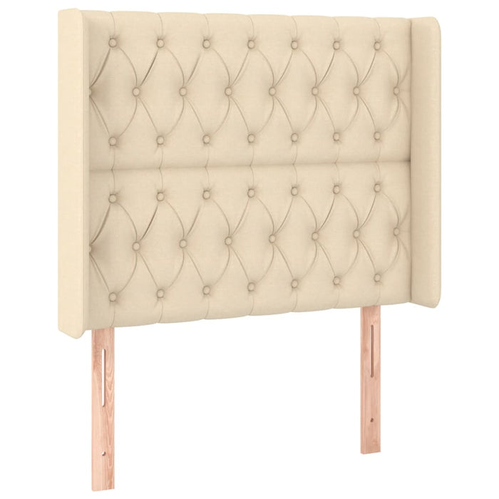 Pat cu arcuri, saltea și LED, crem, 90x190 cm, textil - WALTI WALTI