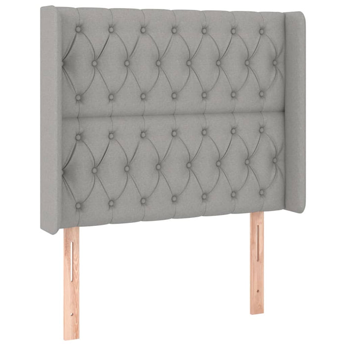 Pat cu arcuri, saltea și LED, gri deschis, 90x200 cm, textil - WALTI WALTI